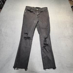 Abercrombie And Fitch Jeans Womens 10 Black Mid Rise Super Skinny Distressed